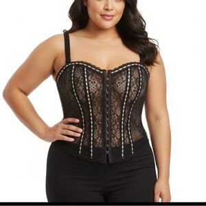 Torrid Black Lace Corset Top size 1